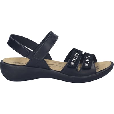 Josef Seibel Dames Sandaal - 86786-100 Ibiza 86 Zwart - Maat 37