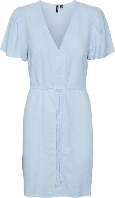 VERO MODA - VMLINN SS V-NECK TIE SHORT DRESS WVN - Dames - Mini jurken