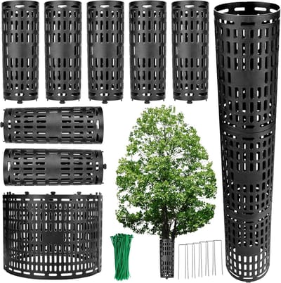 Boomstam Beschermers - Plantenbescherming Set - Tuin Onderhoud - Uitbreidbaar Ontwerp - 7 Stuks - Zwart