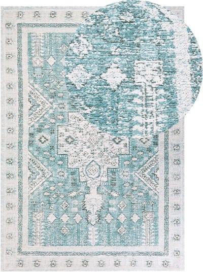 FULLA - Laagpolig vloerkleed - Mintgroen - 160 x 230 cm - Katoen