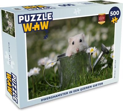 Puzzel Dwerghamster in een ijzeren gieter - Legpuzzel - Puzzel 500 stukjes