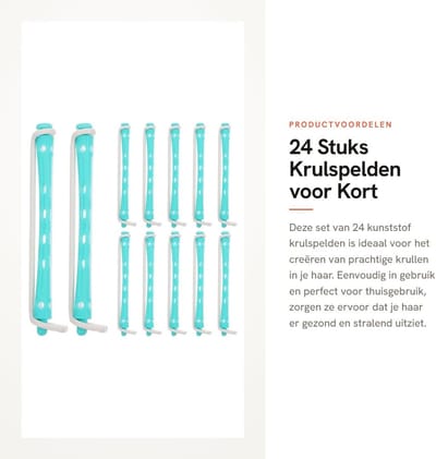 Dailygoods- Krulspelden 24 Stuks - Permanentrollers - Praktische Tools - Voor Kort Haar - Eenvoudig Thuisgebruik - Afmetingen 9x0,6 cm - Krultangen