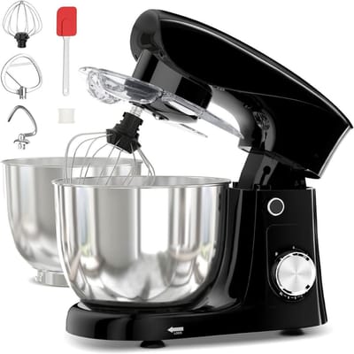 SCH® Mixer met mengkom - Mixer - Mixer met mengkom keukenmachine - Zwart - ‎14cm x 30cm x 36 cm