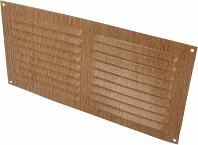 AMIG Ventilatierooster/muurrooster - 150 x 300mm - aluminium - beukenhout look - schoepenrooster