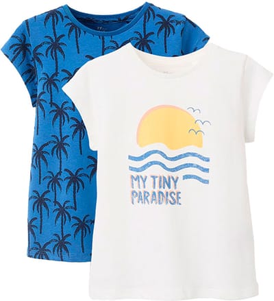 Zippy 3107115402 T-shirt Met Korte Mouwen 2 Eenheden Wit,Blauw 6-7 Years Meisjes