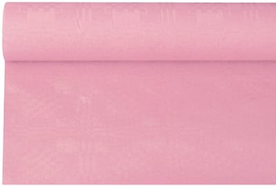 12x Tafelkleed papier met damastprint 6 m x 12 m lichtroze