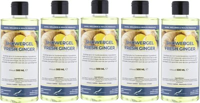 Douchegel Fresh Ginger 500 ml - met klepdop - set van 5 stuks - Showergel