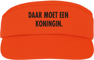 Oranje zonneklep - Daar moet een koningin. - soBAD. - Oranje - Zon - Koningsdag - Unisex - One size