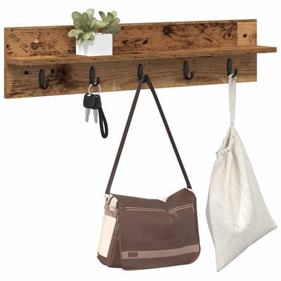 vidaXL - Wandgemonteerde - kapstok - Muurmontage - Oudhout - 80 - x - 10,5 - x - 18 - cm