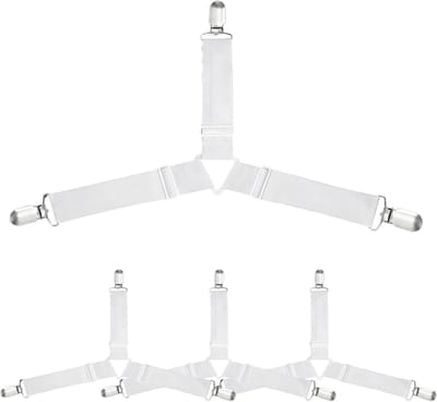 Verstelbare bedlakenspanners met clip - 4 stuks elastische spanbanden voor beddengoed en matrassen