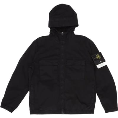 Stone Island Effen Kleur Rits Lange Mouwen Met Capuchon Logo Jas Heren jassen L1S154100077S0A10-V0029 L black