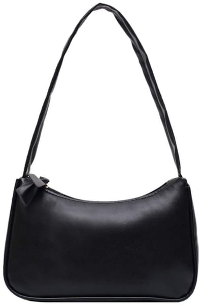 Dailygoods- Handtas Dames Retro - Zwart PU-leer - Lichtgewicht - Rechthoekige Okseltas - Praktische Capaciteit - Geschikt voor Vrije Tijd - Schoudertas