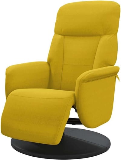 Relaxstoel Fluweel - Draai fauteuil - Ontspannen Zitten - Handmatige Ligfunctie - 71 x 91 x 1055 cm - Geel