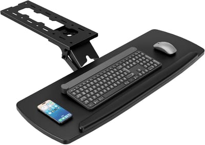 Toetsenbordlade - Onderbouw Lade - Ergonomisch Werken - Draaibaar Instelbaar - 44 x 32 cm - Zwart