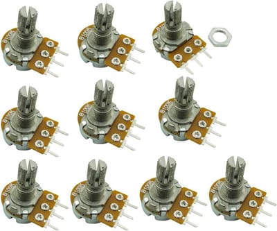 10 Stuks 1K Ohm Rotary Potentiometer Enkel Lineair met 15mm As voor Elektronica