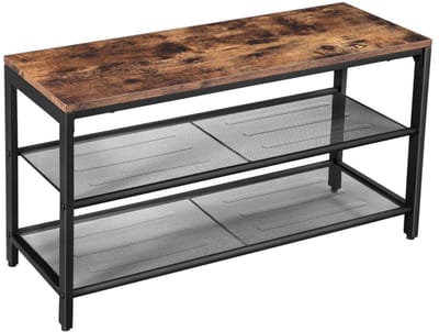 MIRA Home - Schoenenrek - Schoenen opbergsysteem - Industrieel - Metaal/Hout - Bruin - 80x30x44.5