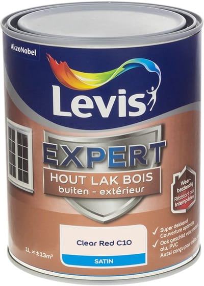 Levis - Expert Hout Lak Buiten Satin Mix - Clear Red C10 - Mengverf - 1 L