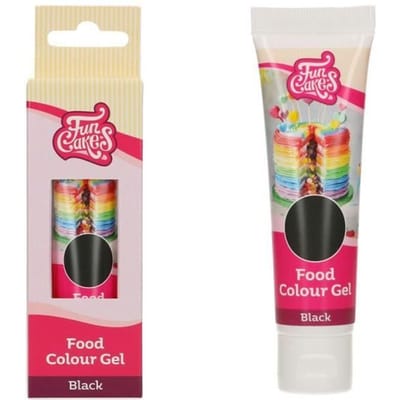 FunCakes Food Colour Gel - Zwart - 30g - Voedingskleurstof - Eetbare Kleurstof - Hoog Geconcentreerd