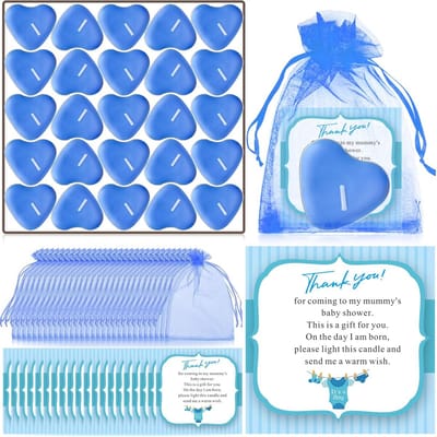 50 Hartvormige Theelicht Kaarsen Decoraties voor Babyshower en Doopfeest Gunsten