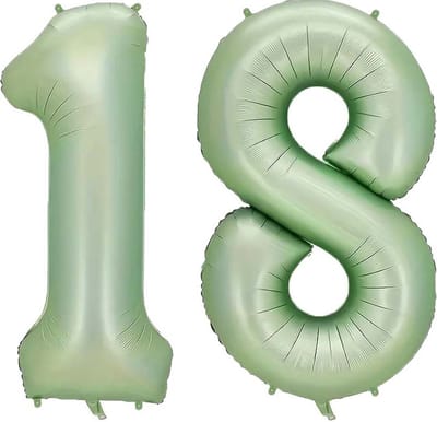 Cijfer Ballonnen Ballon Cijfer 18 Verjaardag Versiering Feest Helium Ballonnen Cijferballon Folieballon Groen Xl Formaat