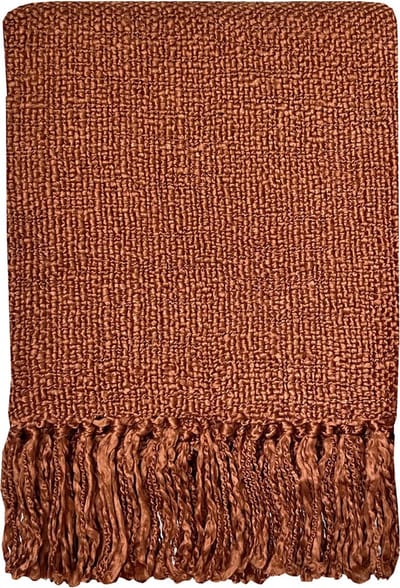 Malagoon - Rusty brown solid throw