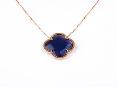 model Fiori kleine klaver ketting in zilver roze verguld paarse klaver