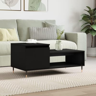 Salontafel Houten Decoratief Zwart 100x50x45 cm