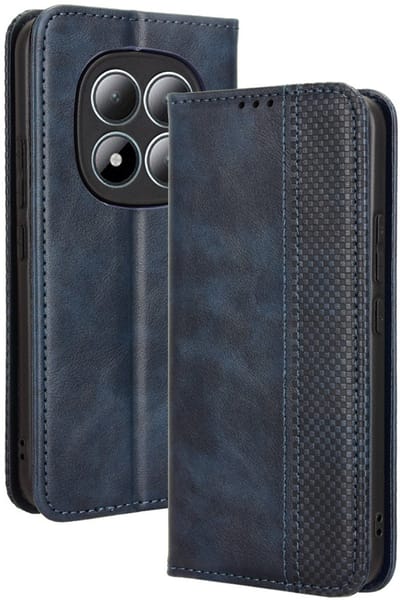 Coverup Hoesje - Geschikt voor Xiaomi Redmi Note 15 Pro 5G Hoesje - Coverup Vintage Style Book Case - Blauw
