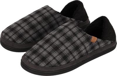 Pantoffels Heren - Sloffen Heren - Geruit Zwart - 41-42 - Spaanse Sloffen - Slippers Heren - Huissokken