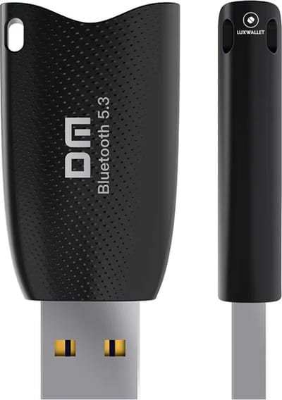 LUXWALLET BluetoothBoost - Bluetooth 5.3 Adapter - Maakt elke apparaat Bluetooth Ready - 15-20m Afstand - 3Mbps - Zwart