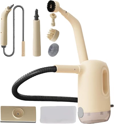 Handstoomreiniger, handapparaat met 8 accessoires, 1200 W handstoomreiniger met 300 ml tank, 3,0 bar stoomdruk, stoomreiniger voor meubels, tapijten, badkamer