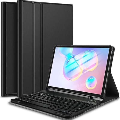 Just in Case tablet Hoes met Toetsenbord geschikt voor Samsung Galaxy Tab S7 FE / Tab S7 Plus - AZERTY Bluetooth Keyboard Case - Zwart