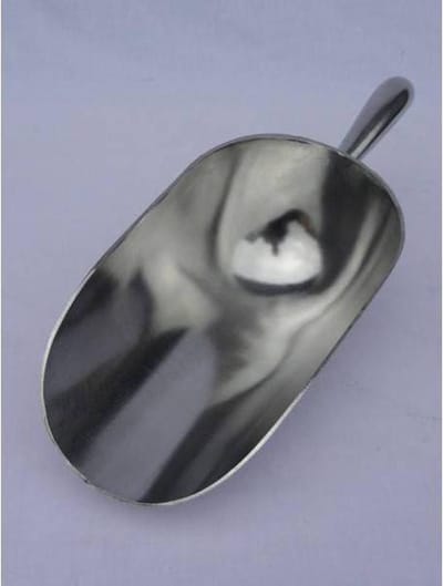 Aluminium voerschep 310 mm lengte, 1000 ml inhoud