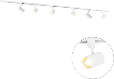 QAZQA iconic jeana - Moderne Spot railsysteem verlichting, railverlichting geschikt voor led - 6 lichts - L 194 cm - - Woonkamer | Slaapkamer | Keuken