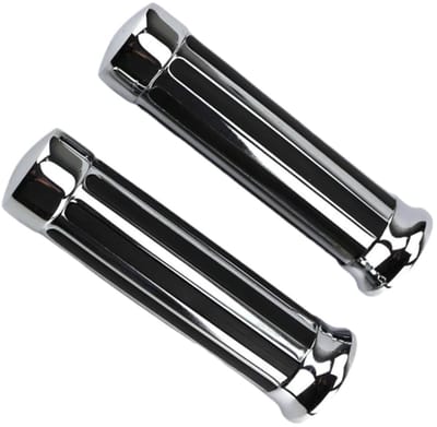 Dailygoods- Handgrepen Motorfietsen - Aluminiumlegering/Rubber - Binnendiameter 25 mm/30 mm - Zwart/Chroom - Compatibel met Draaibare Gashendel - Motorhandgrepen