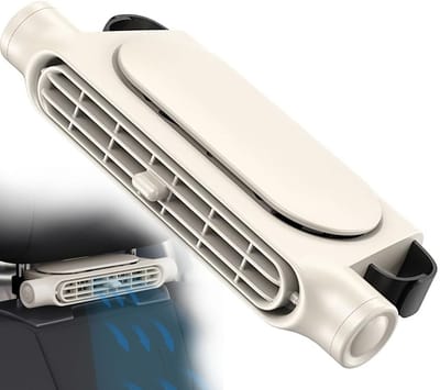 Auto ventilator - Auto ventilator cooling - Krachtige 3 snelheden wind - USB-ventilator voor auto - Koeling van de autostoel - Autohoofdsteunventilator - Mini Fan - Geschikt voor voertuig, SUV, camper, pick-up, truck, bureaustoel - Beige