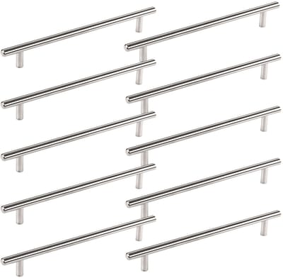 SOTECH Set van 10 G14 roestvrijstalen meubelgrepen - 160 mm middenafstand - Barhandgreepset / Relinghandgrepen - Ladegreep