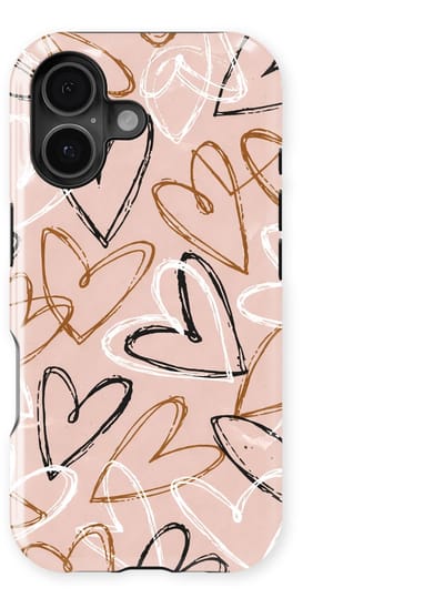 Tough Hoesje met Hartjes geschikt voor iPhone 17 | Little Love Tough Case Geschikt voor Mag | Hartjes Print Backcover geschikt voor iPhone 17 Artful Hearts