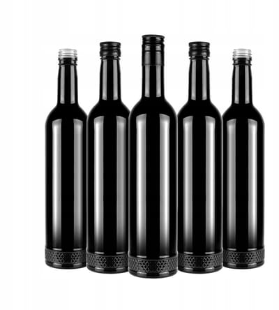 Bimberek - KRYSZTAŁ Serie - Elegante Glazen Fles - Zwart - 500ml