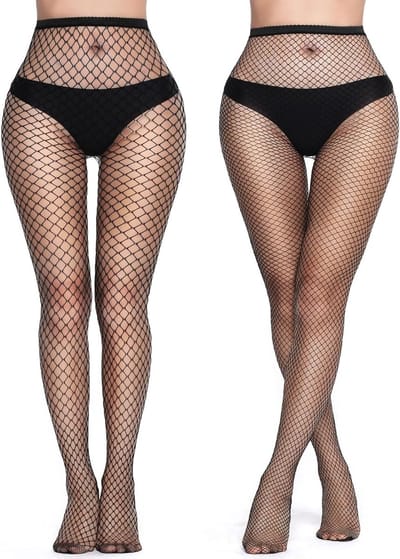2 Stuks Zwarte Visnet Kousen, Hoge Taille Kousen voor Dames, Sexy Visnet Panty’s en Elastische Tights voor Modebewuste Vrouwen