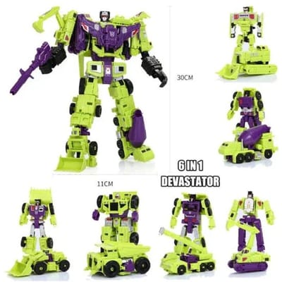 Jouets de Transformation 5en1 Predaking Anime Devastator KO G1 Robot Figurine d'Action Modèle Garçon Enfant Cadeau