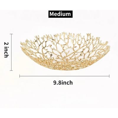 Gouden Decoratieve Ovale Fruitmanden,Gouden Metalen Serveerschalen voor Keuken,Koffie,Eettafel snack bladvormige borden