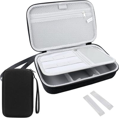 Draagbare kabelopslagtas, waterdichte organizer voor elektronische accessoires, hard shell voor USB-kabels en powerbanks, zwart, maat S, ideaal voor reizen en thuisgebruik