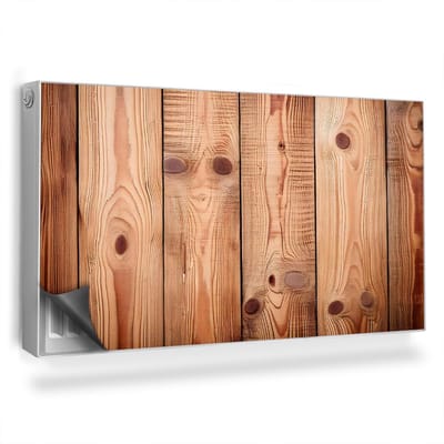Wallfluent Magnetische Radiatorfolie - Magnetische Radiatorbekleding - 110x60 cm - Brede Natuurlijke Verticale Houten Planken - Radiatorfolie Tot 60°C - Bruin Borden Radiator Afdekmat