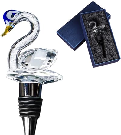 Dailygoods - Wijnfles Stopper Crystal Goose Design Wijnflesdop Roestvrij Staal Wijn Kurk Stoppers Champagne Fles Stopper voor Geopende Wijn Ideaal voor Cocktails Partijen Schoten en Bars