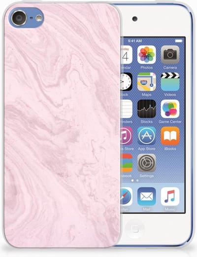 Apple iPod Touch 5 | 6 TPU Siliconen Hoesje Marble Pink - Origineel Cadeau Vriendin