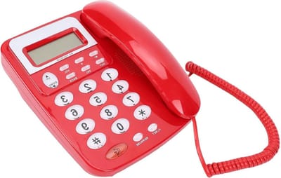 Vaste Telefoon - Bureautelefoon Snoer - Thuisgebruik Kantoor - Duidelijk HD Scherm - 50 Nummers Opslag - Rood