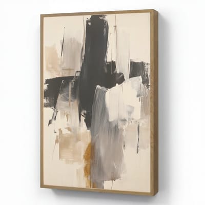 Wandlamp 70x100 cm - Oplaadbaar - Penseelstreken - Ruw - Abstract - Beige - Wandlampen binnen woonkamer - Slaapkamer lamp - Decoratieve nachtlamp - Vloerlamp draadloos