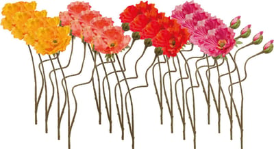 Emerald - Kunstbloem Klaproos 74cm - Set van 16 - Kunstplant voor binnen