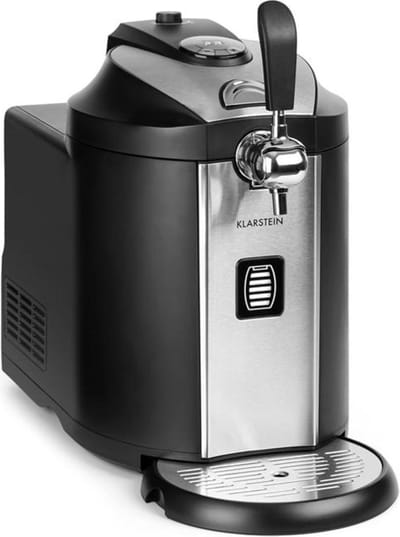 Klarstein Biertapinstallatie Beerkules 5l vaten | compressor | 120W zwart - Bierdispenser Bierkoeler - 5L - voor Thuis voor Bar - CO2 - RVS - glas Kunststof LED Display - Thuistap